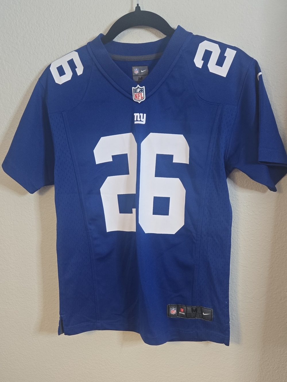 NDL Nike Kids Blue & White Football Jersey Barkley #26